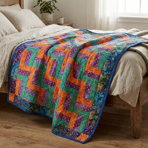 "Batik Baby!" Lap Quilt in Cotton Batiks